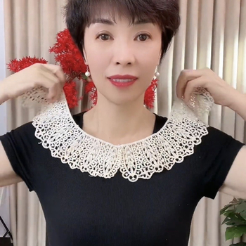 Beizhu csipke műgallér koreai stílusú üreges kapok selyem kendő nyári napvédő mellény vállkendő dekoráció