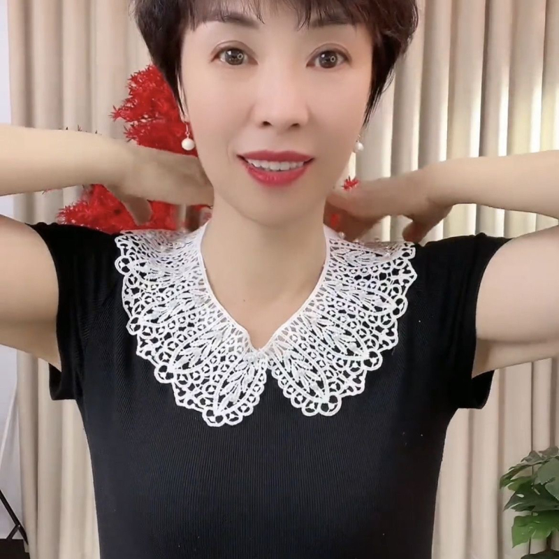 Beizhu csipke műgallér koreai stílusú üreges kapok selyem kendő nyári napvédő mellény vállkendő dekoráció