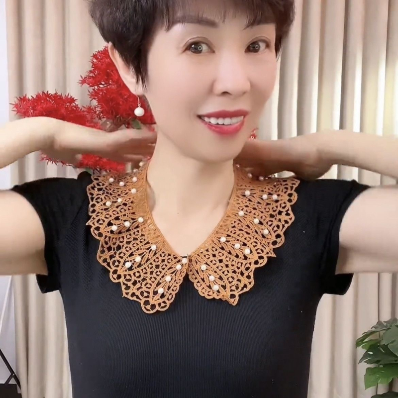 Beizhu csipke műgallér koreai stílusú üreges kapok selyem kendő nyári napvédő mellény vállkendő dekoráció