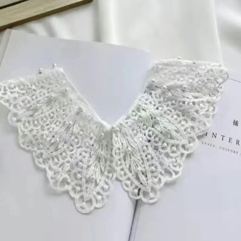 Beizhu csipke műgallér koreai stílusú üreges kapok selyem kendő nyári napvédő mellény vállkendő dekoráció