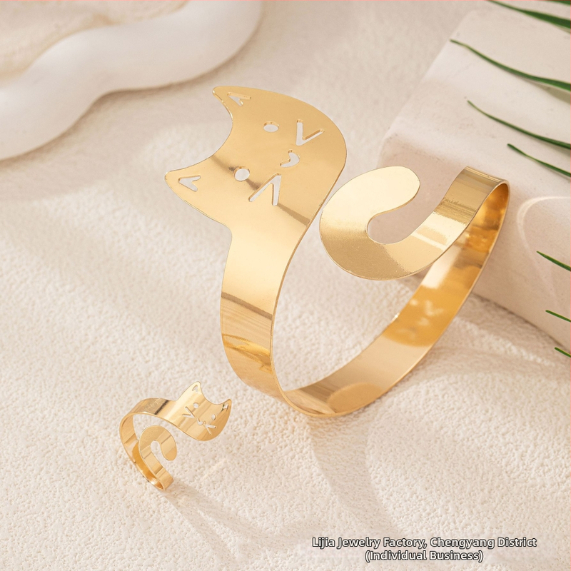 Európsky a americký najpredávanejší mačiatko lesklý náramok prsteň oblek módny roztomilý nezbedný denný dochádzajúci párty doplnky