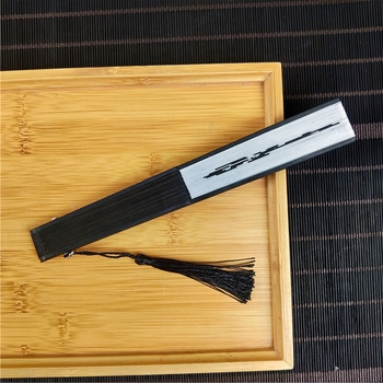 Laos Hiina stiilis väike lehvik hulgimüügist siidist imitatsiooniga roheline 6-tolline väike meeste lehvik nartsissiõie ja luuga siidist lehvik