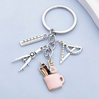 Αξεσουάρ μόδας DIY πυξίδες χάρακας θήκη στυλό τρίγωνο χάρακας δημιουργικό διασυνοριακό μπρελόκ μαθητής/δάσκαλος δώρο