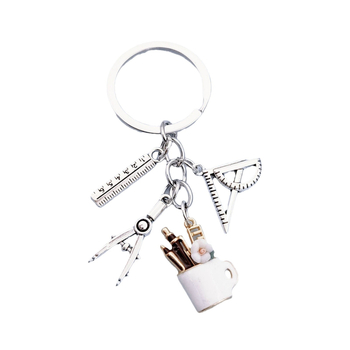 Αξεσουάρ μόδας DIY πυξίδες χάρακας θήκη στυλό τρίγωνο χάρακας δημιουργικό διασυνοριακό μπρελόκ μαθητής/δάσκαλος δώρο