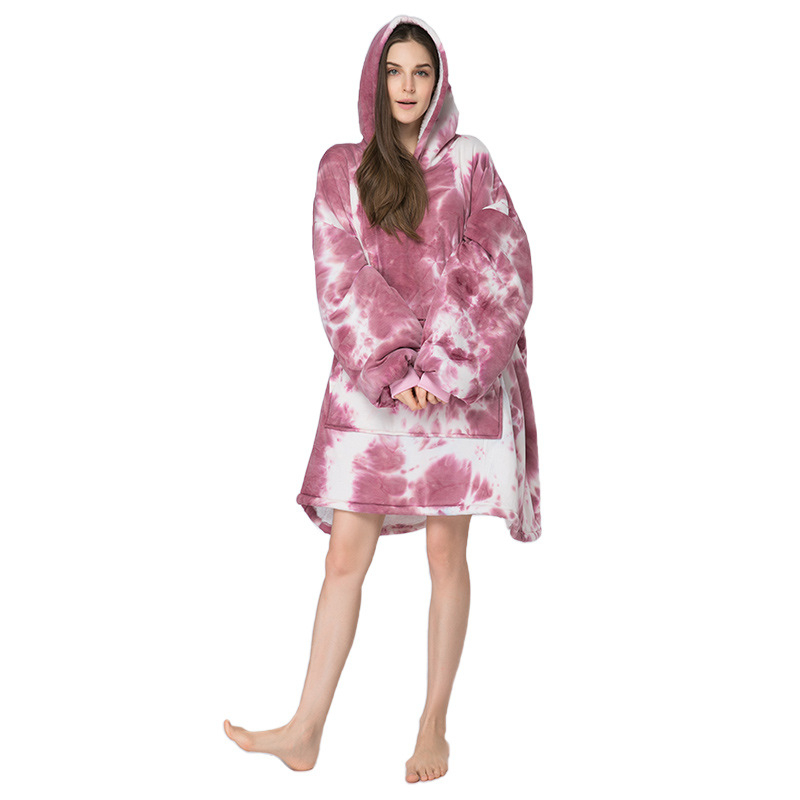 Határokon átnyúló batikolt mintás lusta ruházat, pulóver, kapucnis lusta alvótakaró, kültéri hidegálló ruházat, viselhető takaró