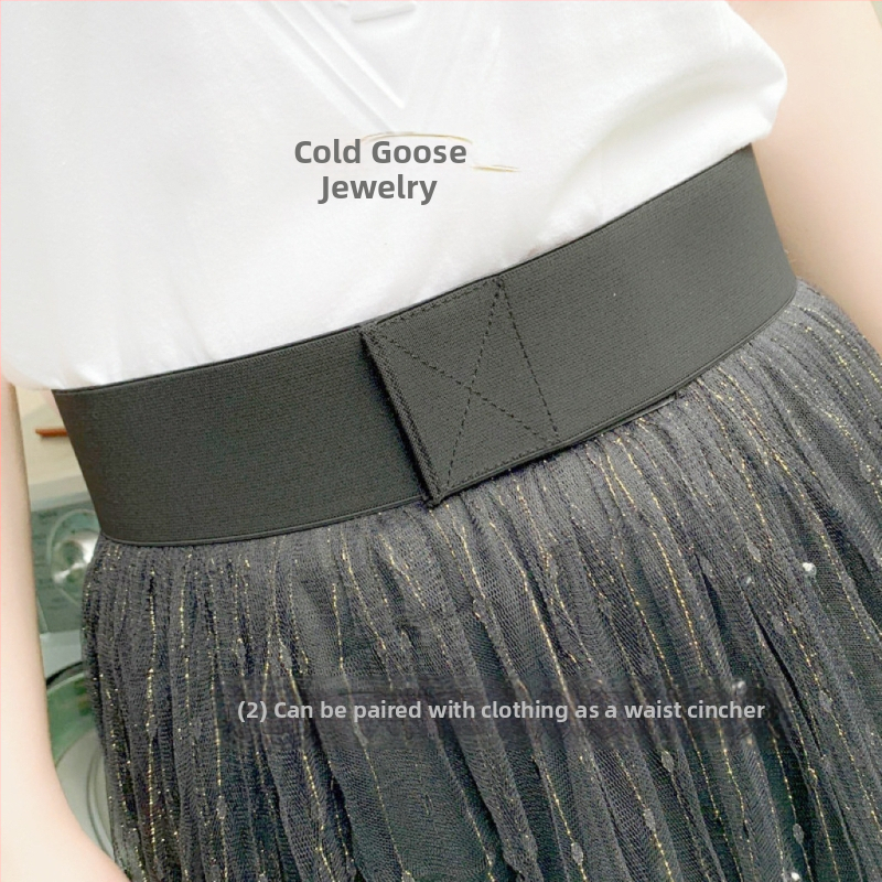Cold Goose - prírodný terahertzový energetický kameň so suchým zipsom, elastický pás, tesnenie v páse pre mužov a ženy, chudnutie, tenký pás