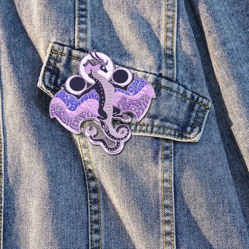 Flash Magic Dragon kemény zománctű divatos személyiség hátizsák dekoratív gallértű