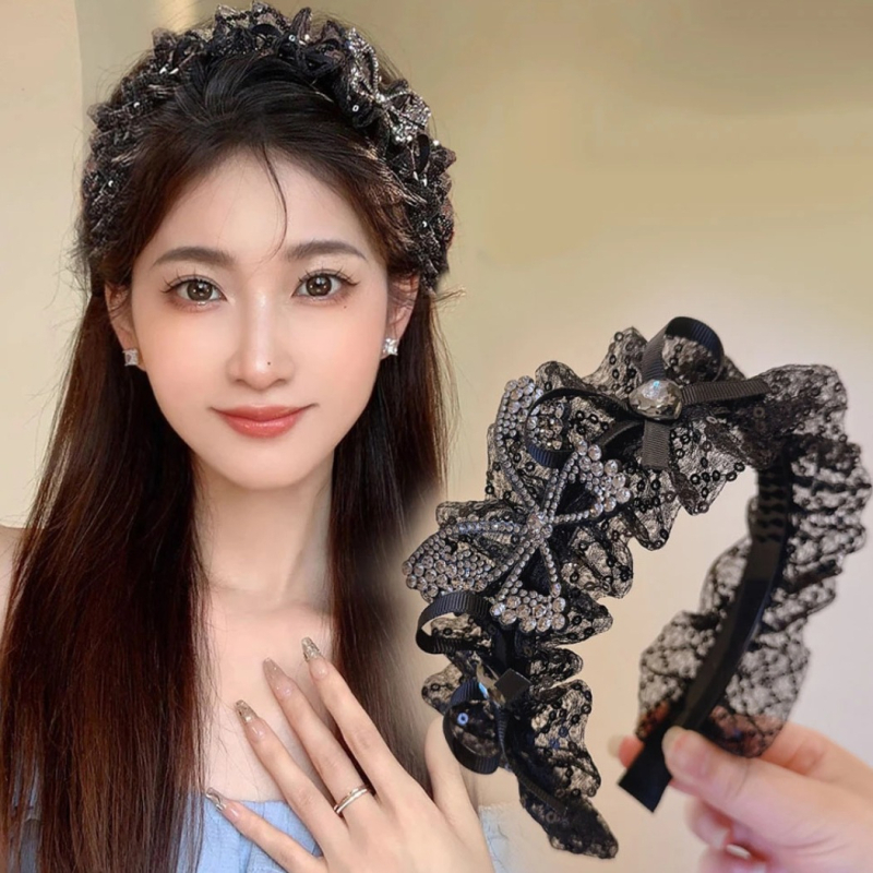 2024 tavaszi/nyári új csipkemasni fejpánt karcsúbb megjelenésért, hajkiegészítő karcsúbb megjelenésért és magasabb hajvonalért