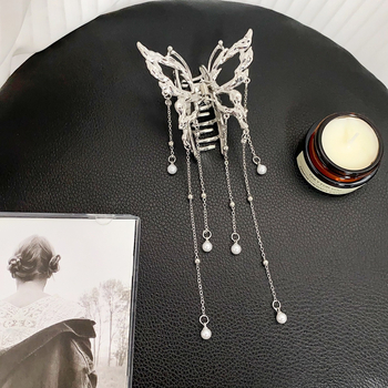 Μεταλλικό κλιπ μαλλιών πεταλούδας σε σχήμα κοίλου για κορίτσια, απλή φουρκέτα, εξαιρετικό αξεσουάρ μαλλιών για γυναίκες, μισοδεμένα μαλλιά, σχέδιο πεταλούδας σε σχήμα κοίλου