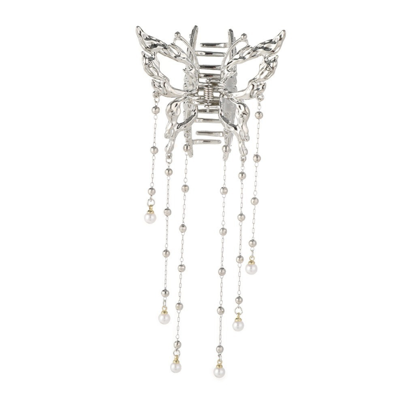 Fém üreges pillangós hajcsat lányoknak, egyszerű hajtű, gyönyörű hajkiegészítő nőknek, félig kötött frizura, pillangós üreges dizájn