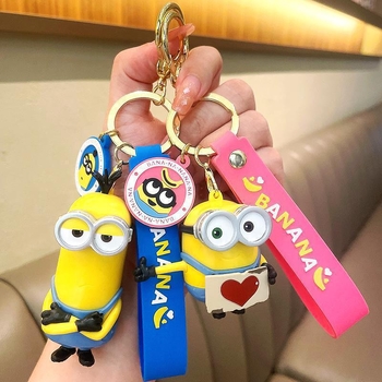 Új minions kulcstartó gyerek páros hátizsák kiegészítők Bob Kevin Stewart autós kulcstartó medál