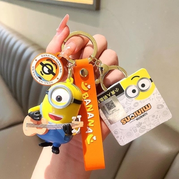 Νέο μπρελόκ Minions για παιδιά, ζευγάρια, αξεσουάρ σακιδίων πλάτης, μενταγιόν μπρελόκ αυτοκινήτου Bob Kevin Stewart