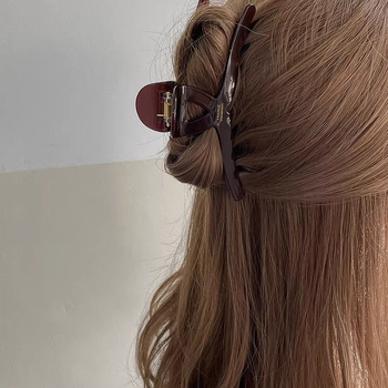 Νότια Κορέα Γαλλία Σοκολάτα Οξικού Οξέος Κλιπ Γυναικείο Πίσω Κεφάλι Κλιπ Μαλλιών Υψηλής Ποιότητας για Καρχαρίες