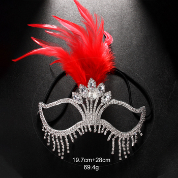 Външнотърговска нова маска от перо, маскарадна маска с кристали, мистериозна европейска и американска празнична маска