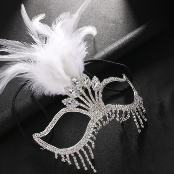 Външнотърговска нова маска от перо, маскарадна маска с кристали, мистериозна европейска и американска празнична маска