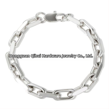 Ευρωπαικό και αμερικανικό βραχιόλι/βραχιόλι από τιτάνιο και ατσάλι σε υψηλές πωλήσεις, παλαιότερο χειροποίητο κολιέ με ορθογώνια αλυσίδα σε σχήμα Ο, με στρογγυλή λαιμόκοψη, παλιό κολιέ με βραχιόλι διπλής όψης