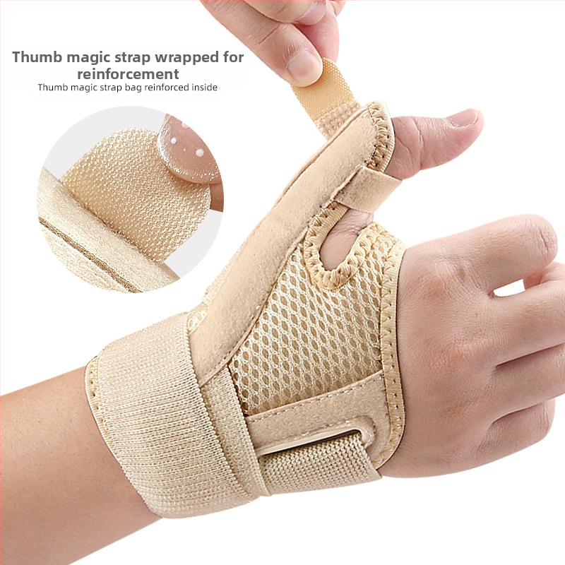Спортни ръкавици за защита на китката, дишаща лента с фиксирана опора за палеца, предпазител за китката, обвивка за сухожилия с велкро компресия