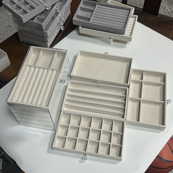 Νέο κουτί κοσμημάτων 2024 πολλαπλών στρώσεων μεγάλης χωρητικότητας βραχιόλι κοσμημάτων κολιέ σκουλαρίκια σκουλαρίκια σκουλαρίκια δαχτυλίδια ποικιλία αποθήκευσης