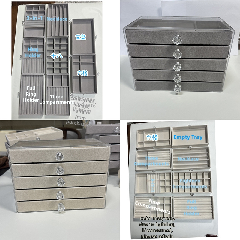 2024 új ékszerdoboz, többrétegű, nagy kapacitású ékszer, karkötő, nyaklánc, fülbevaló, fülbevaló, gyűrű, különféle tárolási lehetőségek