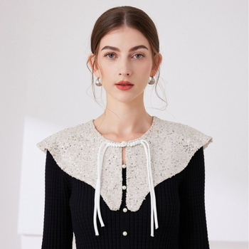 Új chinoiserie köpenykendő, nehézipari flitteres, elegáns, sokoldalú, felhővállpántos hamis nyakörv nőknek, pulóvergallérral, külső díszítéssel