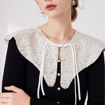 Νέο Chinoiserie Cape Shawl Heavy Industry Sequins Κομψό Ευέλικτο Ψεύτικο Κολάρο Ώμου Cloud για Γυναίκες με Εξωτερική Διακόσμηση Κολάρου Πουλόβερ