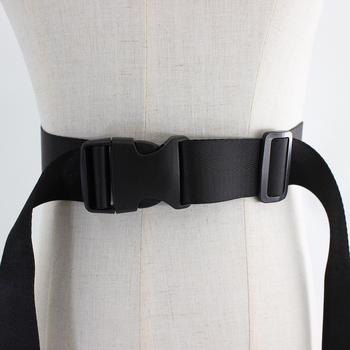 Női koreai stílusú divatos, hétköznapi, automata csatos öv ruhához, mindenhez illő, fémmentes, állítható vászonöv
