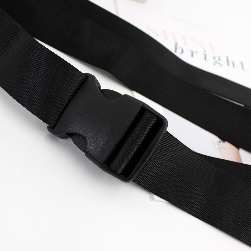Női koreai stílusú divatos, hétköznapi, automata csatos öv ruhához, mindenhez illő, fémmentes, állítható vászonöv