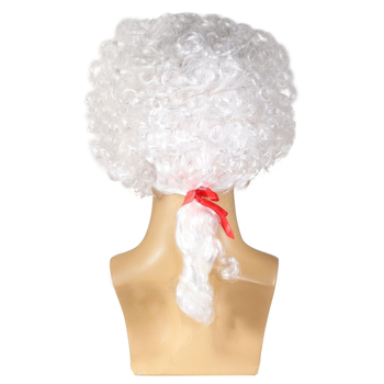 Amazon гореща разпродажба Хелоуин адвокат ролева игра перука сценично изпълнение Чуждестранен съдия игра бяла коса къдрава коса