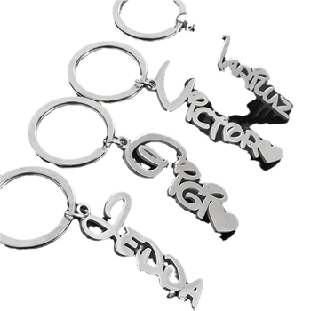 Ανοξείδωτο ατσάλι με αγγλικό όνομα με γράμμα μπρελόκ διασυνοριακής προμήθειας DIY εξατομικευμένη προσαρμοσμένη μπρελόκ