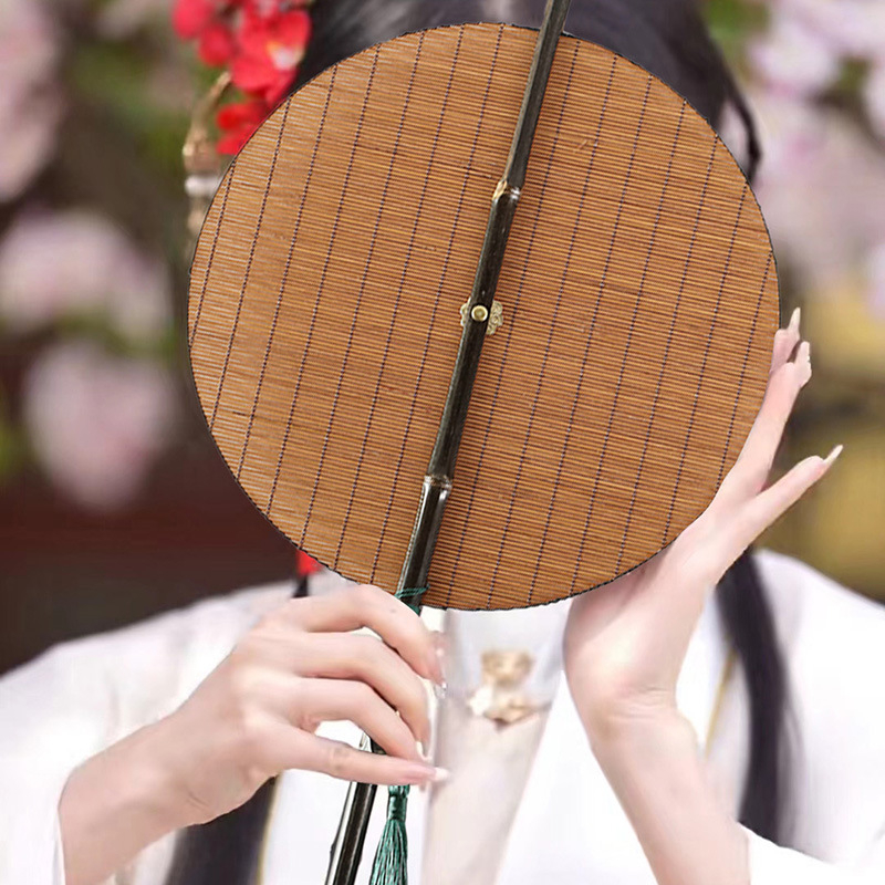 Kézzel Szőtt Bambusz Ventilátor, Hagyományos Kínai Stílusú Ventilátor, Hanfu Palota Ventilátor, Feltekerhető, Hordozható Derékventilátor, Összecsukható Ventilátor, Kínai Stílusú Nyári Hűtőventilátor