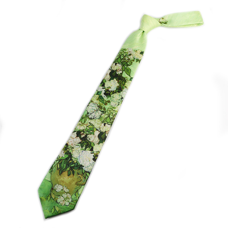 Van Gogh csillaggal díszített olajfestmény, 7 cm, eredeti férfi és női ruha, divatos, nyomtatott vintage nyakkendő, nagykereskedelem, külkereskedelem, raktáron