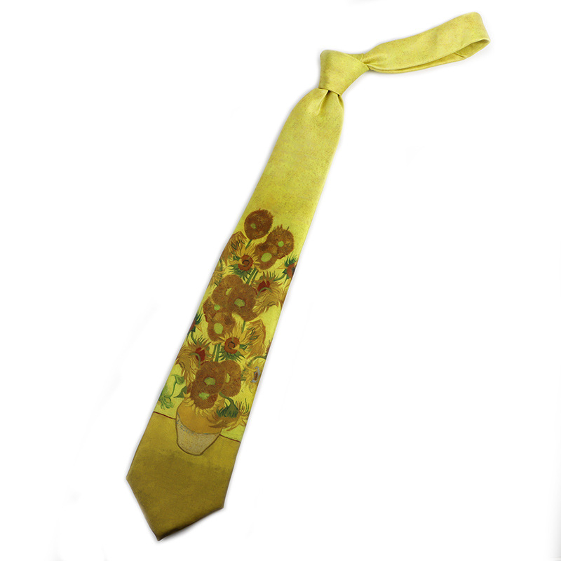 Van Gogh csillaggal díszített olajfestmény, 7 cm, eredeti férfi és női ruha, divatos, nyomtatott vintage nyakkendő, nagykereskedelem, külkereskedelem, raktáron