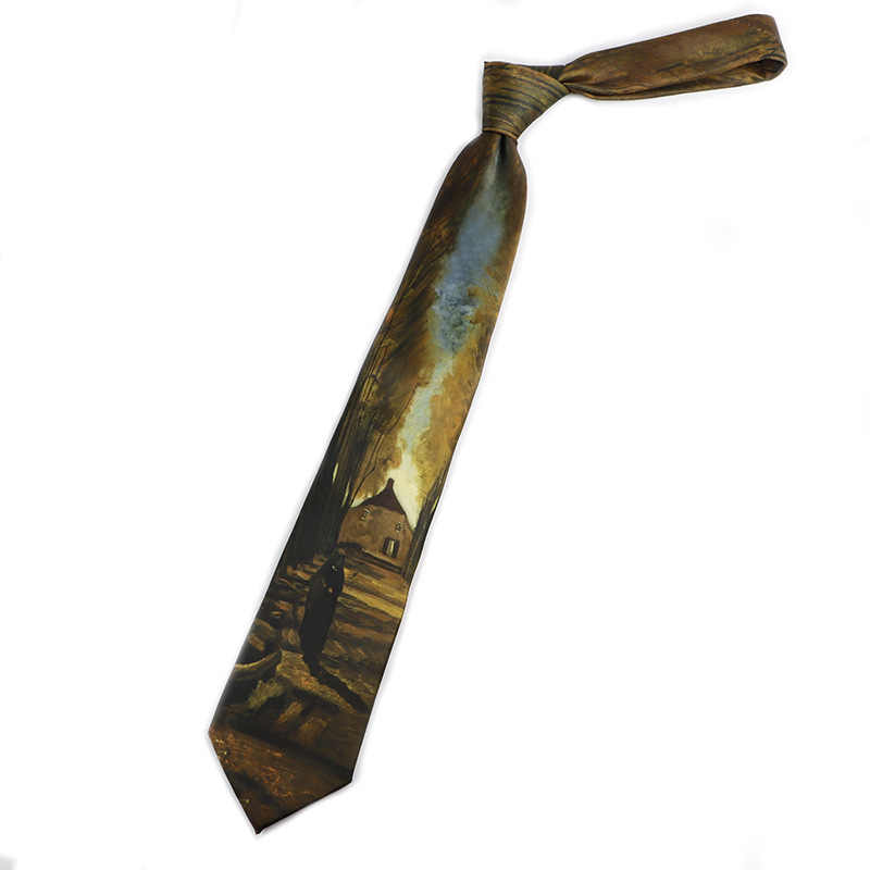 Van Gogh csillaggal díszített olajfestmény, 7 cm, eredeti férfi és női ruha, divatos, nyomtatott vintage nyakkendő, nagykereskedelem, külkereskedelem, raktáron