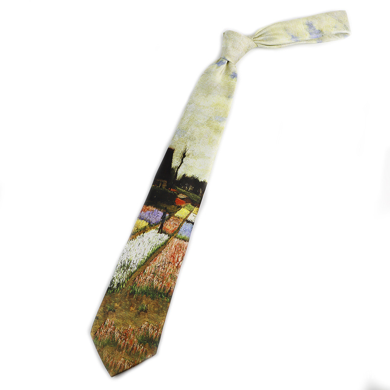 Van Gogh csillaggal díszített olajfestmény, 7 cm, eredeti férfi és női ruha, divatos, nyomtatott vintage nyakkendő, nagykereskedelem, külkereskedelem, raktáron