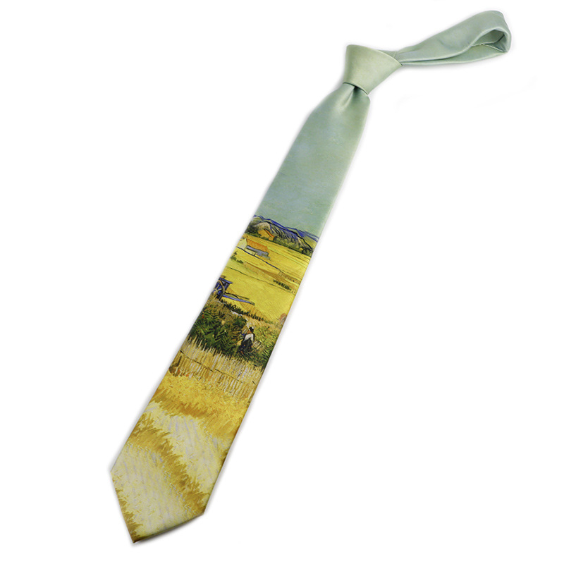 Van Gogh csillaggal díszített olajfestmény, 7 cm, eredeti férfi és női ruha, divatos, nyomtatott vintage nyakkendő, nagykereskedelem, külkereskedelem, raktáron