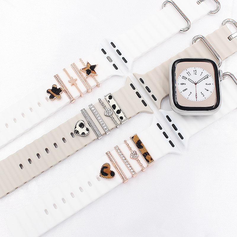 Piemērots Apple Watch siksniņas dekoratīvajam gredzenam Apple Watch universālajam silikona pulksteņa siksniņas dekoratīvajam gredzenam dekoratīvajam nagam