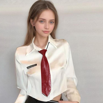 Εμφάνιση Φθινοπωρινής και Χειμερινής Μόδας Δερμάτινη Γραβάτα Faux Leather Κοντή Ζώνη Casual Lazy Χωρίς Κόμπους Ρυθμιζόμενη PUTIE