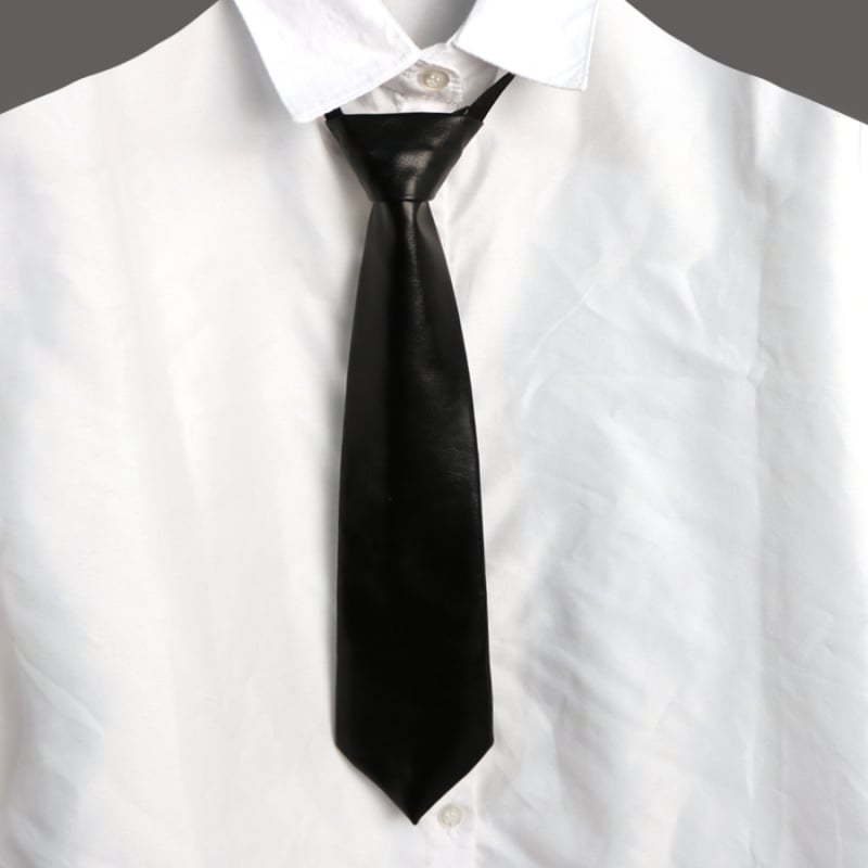 Rodyti rudens ir žiemos madą odinis dirbtinės odos kaklaraištis trumpas laisvalaikio diržas be mazgų reguliuojamas PUTIE