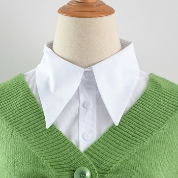 Ψεύτικο γιακά ευέλικτο απλό μεγάλο μυτερό λευκό πουκάμισο φθινοπωρινό και χειμωνιάτικο πολυλειτουργικό συνδυασμό