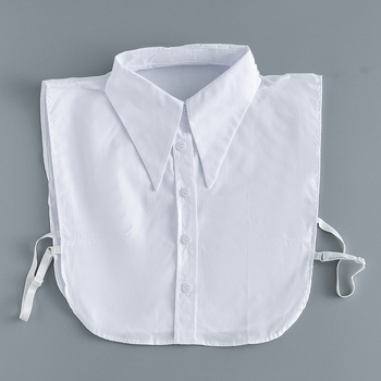 Ψεύτικο γιακά ευέλικτο απλό μεγάλο μυτερό λευκό πουκάμισο φθινοπωρινό και χειμωνιάτικο πολυλειτουργικό συνδυασμό