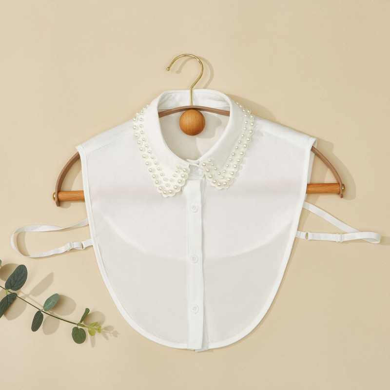 Tieša rūpnīcas piegāde pērlīšu izgatavošanā, eleganta pērlīšu izgatavošanā, viltus apkakles, pērļu apkakles, pusgaras iekšējās siltās dekoratīvās apkakles vairumtirdzniecībā