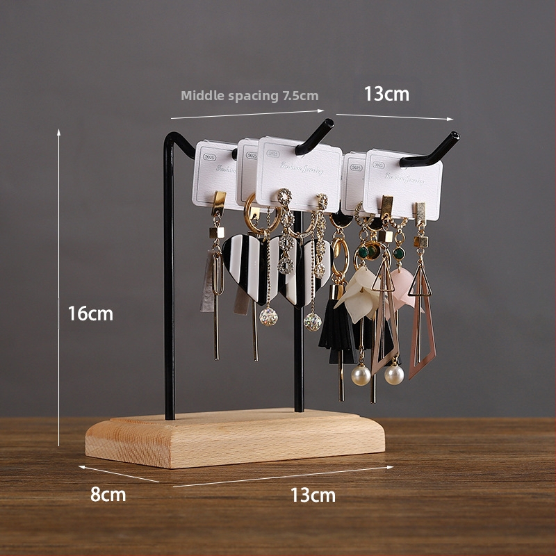 Tömörfa vas fülbevaló kijelző állvány háztartási fülbevalók karton tároló ékszer állvány függő kulcstartó karkötő ékszer állvány