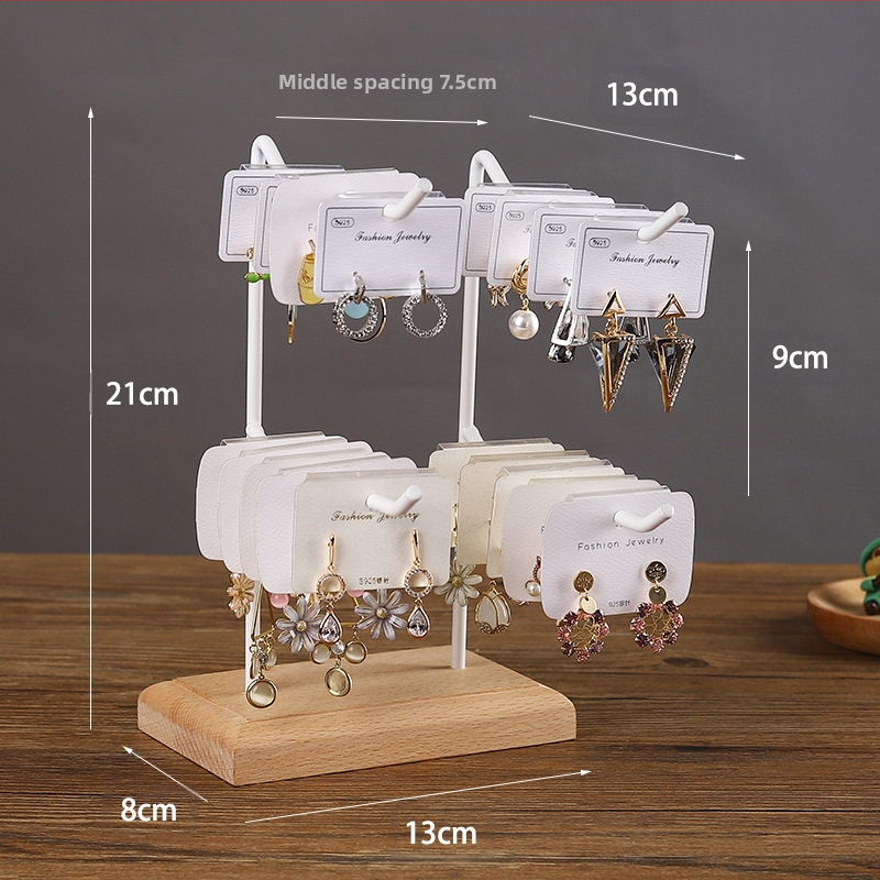 Tömörfa vas fülbevaló kijelző állvány háztartási fülbevalók karton tároló ékszer állvány függő kulcstartó karkötő ékszer állvány