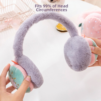 Γυναικεία παιδικά ρυθμιζόμενα ακουστικά με φρούτα, φθινοπωρινά και χειμωνιάτικα ζεστά ακουστικά, ζεστά κινητά τσαντάκια αυτιών με βελούδινα αυτιά, χονδρικής