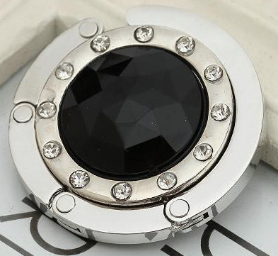 Hordozható és praktikus összecsukható kristály táskaakasztó asztali táskaakasztó készlet 12 fúrós fém táskaakasztóval