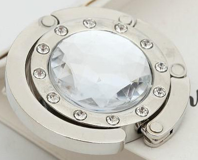 Hordozható és praktikus összecsukható kristály táskaakasztó asztali táskaakasztó készlet 12 fúrós fém táskaakasztóval