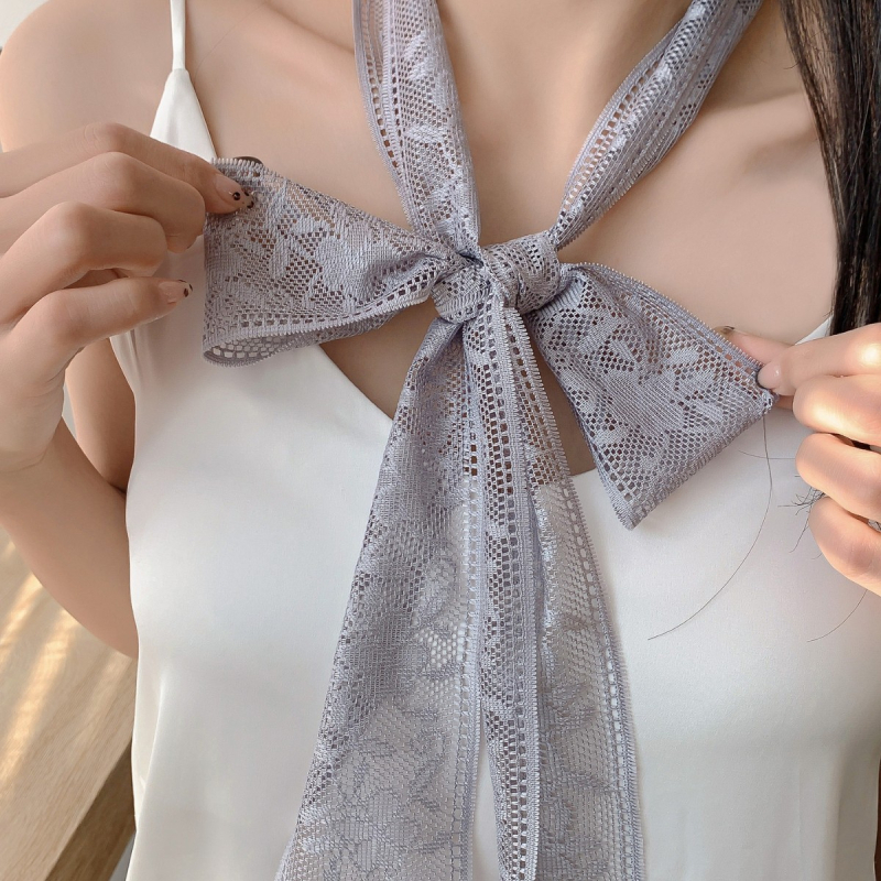 Korea stiilis naiste pitsist õõnes tutiga lipsuga väike sallirihmaga vöö, kõik sobivad