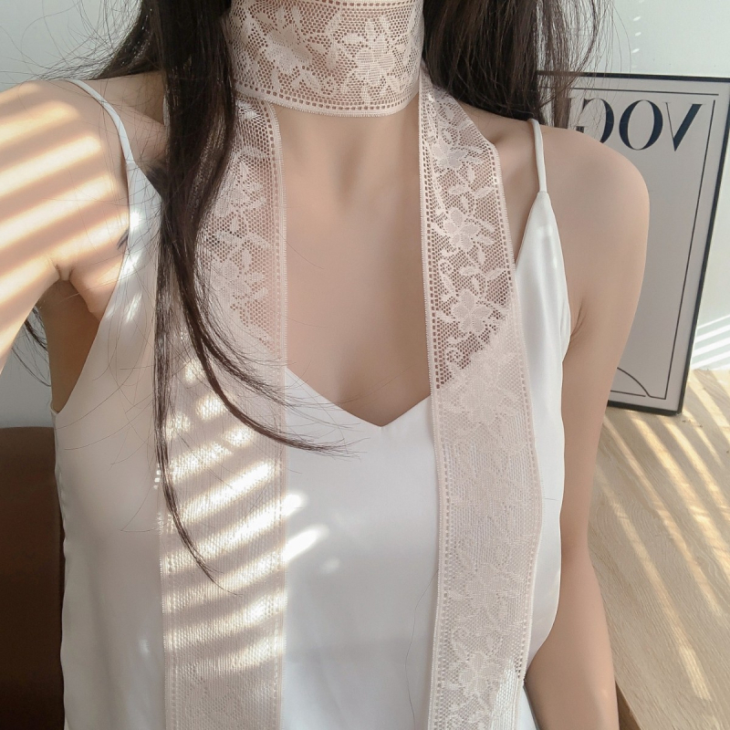 Korea stiilis naiste pitsist õõnes tutiga lipsuga väike sallirihmaga vöö, kõik sobivad