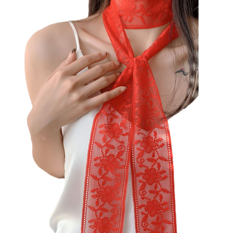 Korea stiilis naiste pitsist õõnes tutiga lipsuga väike sallirihmaga vöö, kõik sobivad