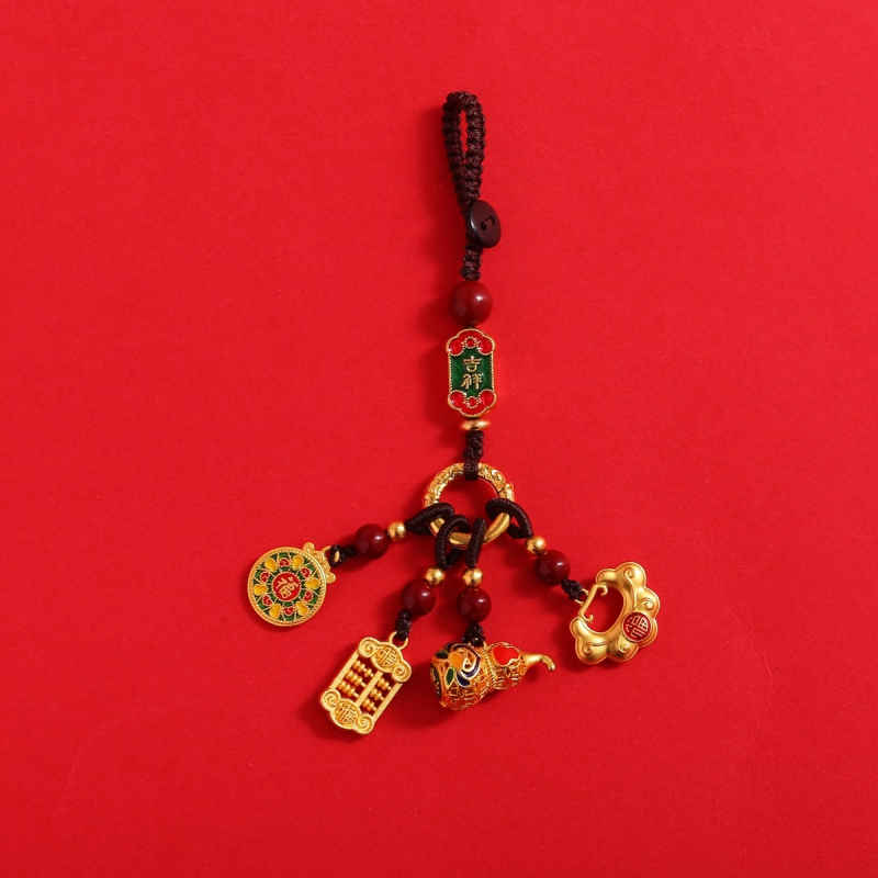 Szerencsés kulcstartó medál National Tide fejlett mobiltelefon-függő kulcstartó függő díszek ősi táska medál kreatív ajándék férfiaknak és nőknek